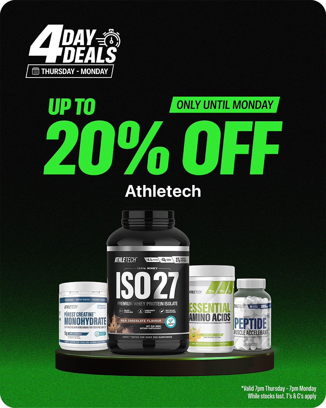 Athletech — up to 20% off, 4 Day Deals, only until Monday