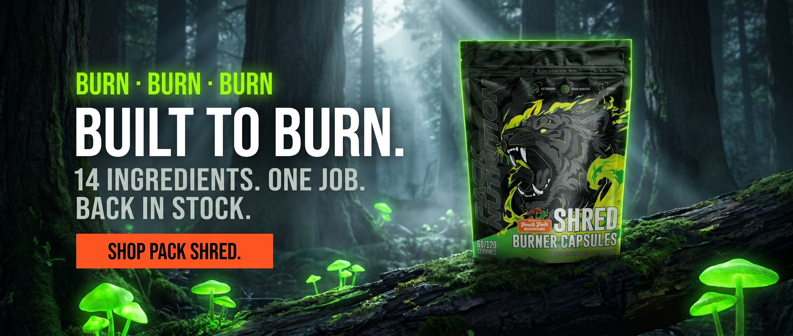 Pack Shred Burner — Built to Burn · 14 ingredients · 18% off with code 18OFF