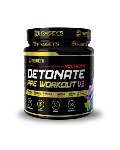 Raiseys Detonate Nootropic Detonate Pre-Workout Black Currant - Dated 03/26
