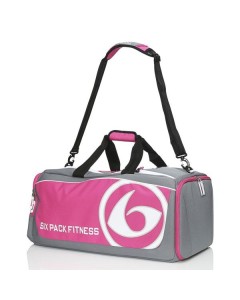 Six Pack Fitness Prodigy 300 Varsity Duffel Bag - Grey/pink