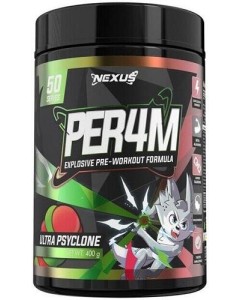 Nexus Sports Nutrition Per4m Pre-Workout 50 Serves Ultra Psyclone - Dated 04/26