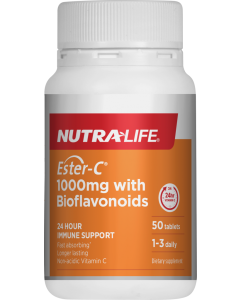 Nutra-Life Ester-C 1000mg + Bioflavonoids 50 Tablets - 27/05/23 Dated