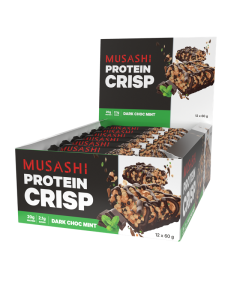 Musashi Protein Crisp Bars (12 Pack) Chocolate Mint - Dated 11/25