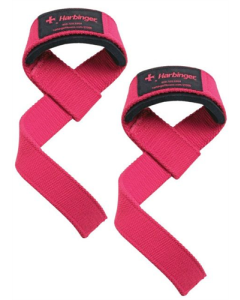 Harbinger Womens Padded Cotton Lifting Straps Pink
