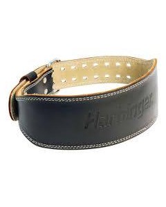 Harbinger 4 Inch Padded Leather Lifting Belt Black