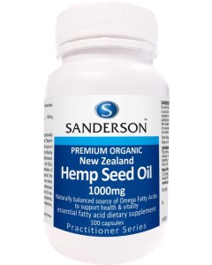 Sanderson Organic NZ Hemp Seed Oil 100 Capsules