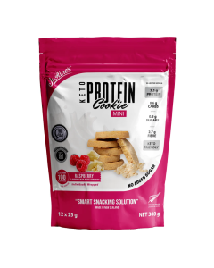 Justines Raspberry White Choc Mini Cookie Pouch 300g (12 Pack)