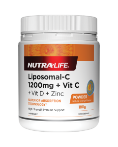 Nutra-Life Liposomal 1200mg Vit C + D + Zinc Powder 180g