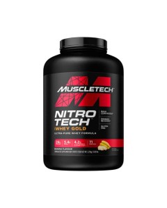 Muscletech Nitro-Tech 100% Whey Gold 5lb - Banana 08/24 Dated