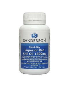 Sanderson Superior Red Krill Oil 1500mg 30 Capsules - 05/24 Dated