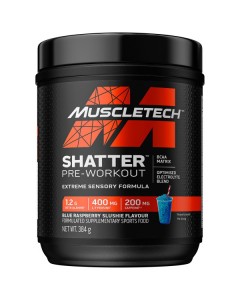 Muscletech Shatter Pre-Workout - 30 Serves Blue Raspberry - Dated 07/26