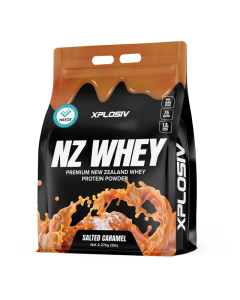 Xplosiv Premium NZ Whey Protein Isolate Tested 5lb - Salted Caramel 08/24 Dated