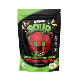Swoleys Creatine Monohydrate Gummies 12 Serve Sour Apple — free gift bag