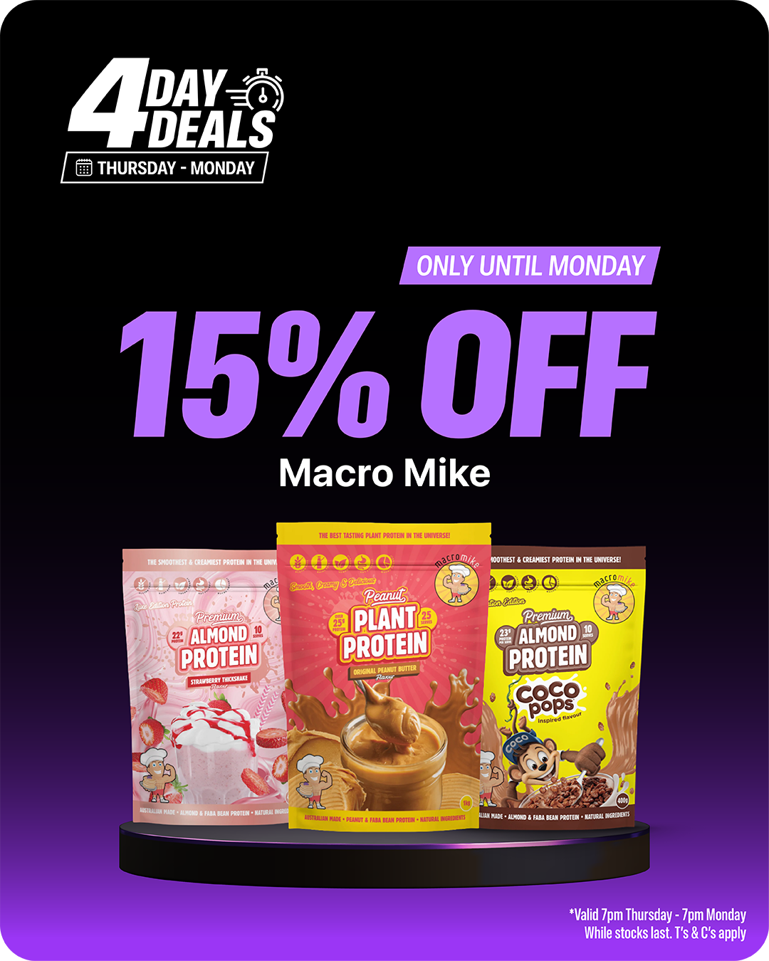 Macro Mike — 15% off, 4 Day Deals, ends Monday 20 July