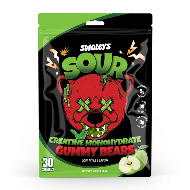 Swoleys Creatine Monohydrate Gummies Sour Green Apple