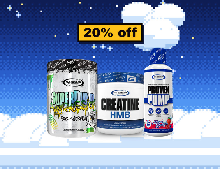 Gaspari SuperPump Aggression, Creatine HMB and Proven Pump, all 20% off