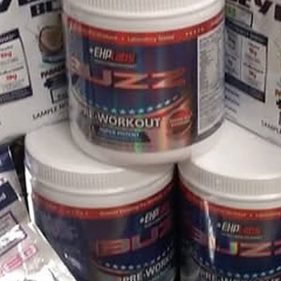 EHPlabs Buzz pre-workout tubs, 2015