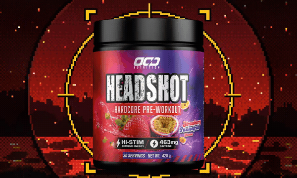 OCD Nutrition Headshot hardcore pre-workout tub