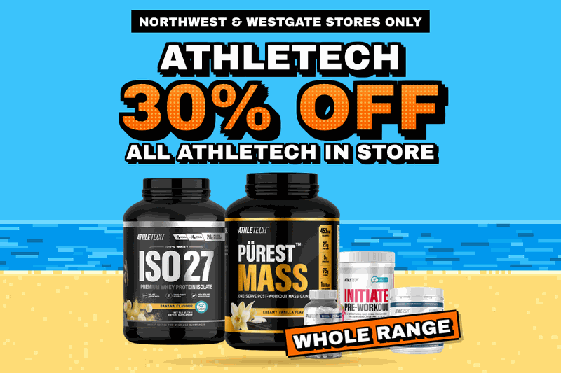 Athletech: 30% off all Athletech in store at Northwest and Westgate