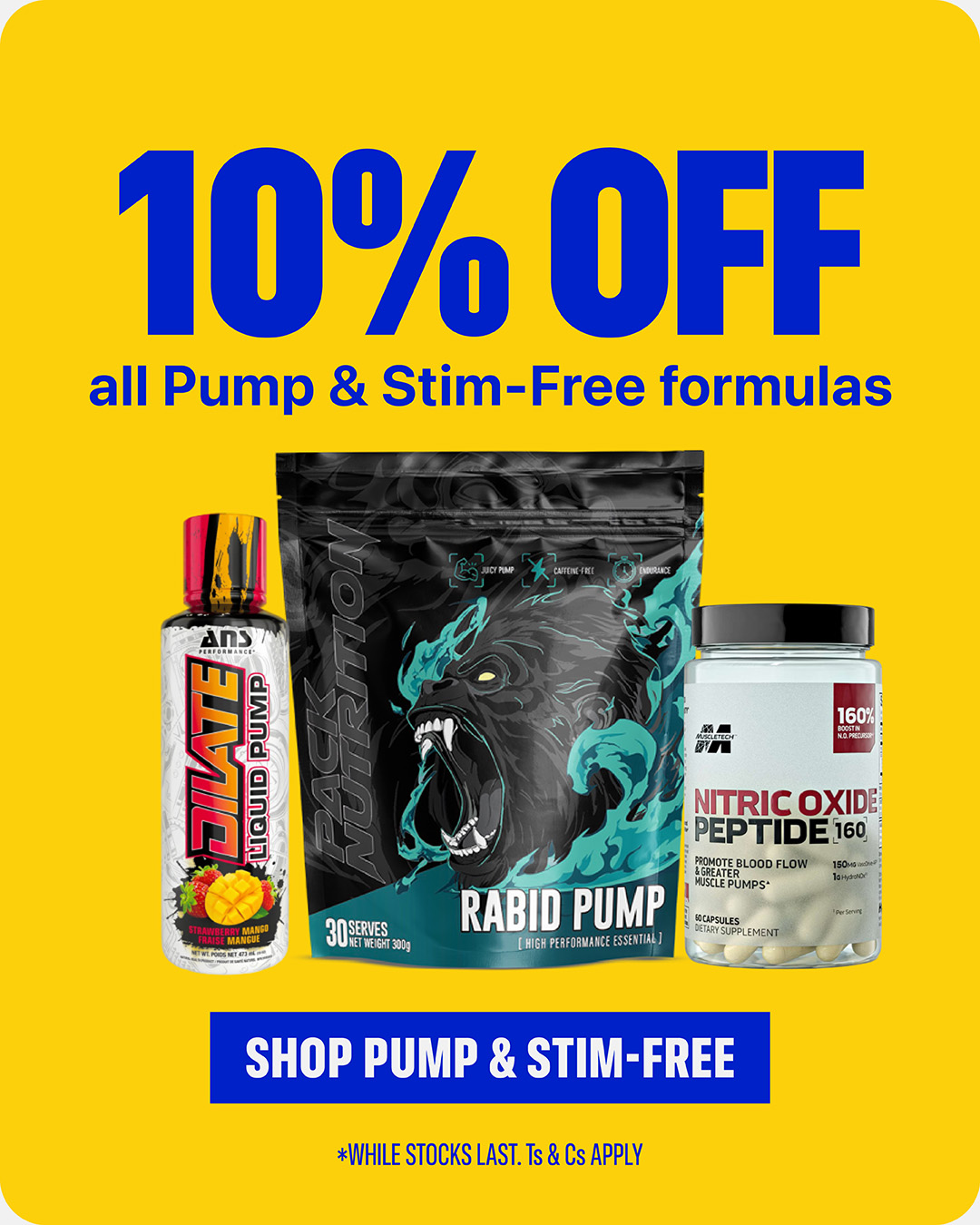 10% off all pump and stimulant-free formulas at Xplosiv