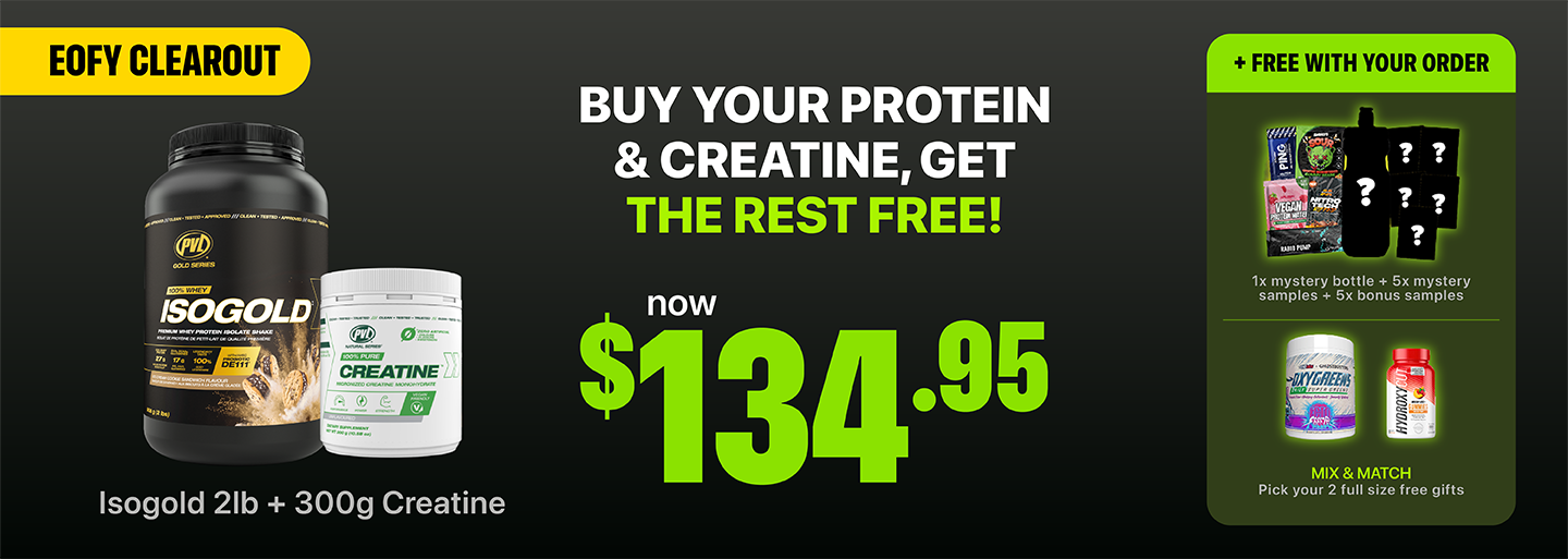 PVL IsoGold + Purest Creatine Bundle — buy protein and creatine, get the rest free