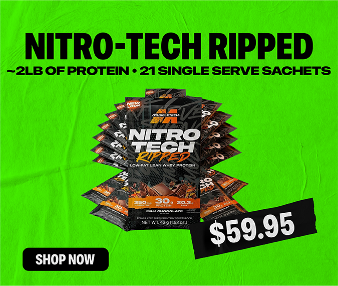 Muscletech Nitro-Tech Ripped 2lb — 21 Sachet Pack deal